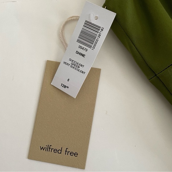 Aritzia Wilfred Shine Satin Mini Dress in Succulent Green NWT - Picture 6 of 12